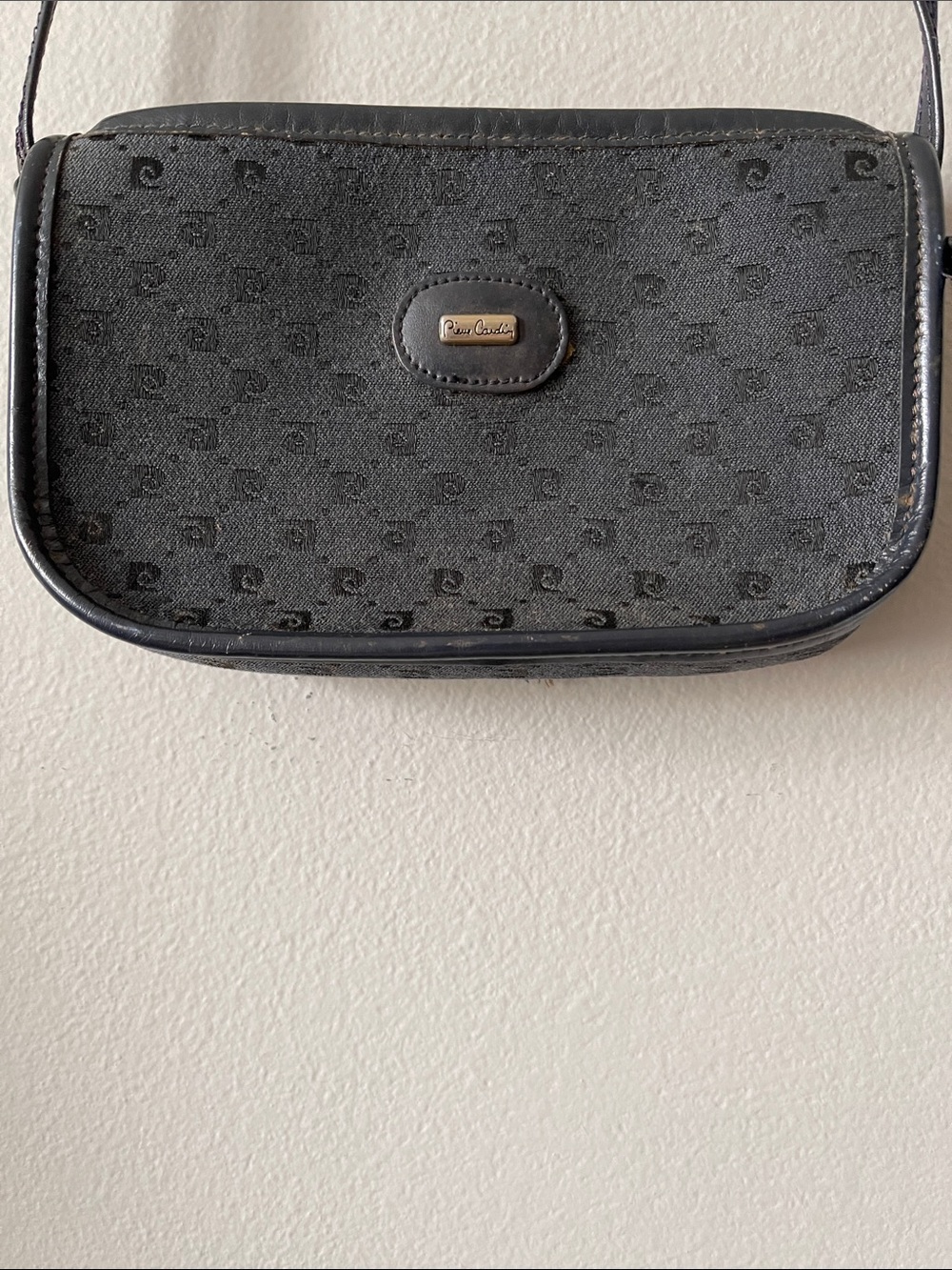 Pierre Cardin Black Monogram Crossbody Bag